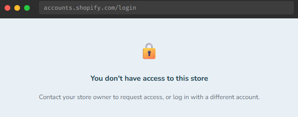 Shopify Admin Login Problems