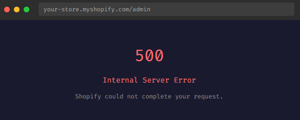 Shopify 500 error