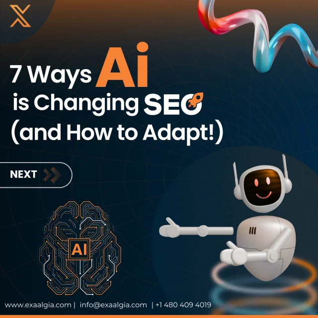 Find out how AI is revolutionizing the world of search engine optimization! 🚀 

From predictive analytics to personalized content creation, these advancements are reshaping strategies and driving results like never before.  Don’t get left behind—learn how to adapt and thrive in this new landscape! 

Check out our latest blog post on "5 Ways AI is Changing SEO (and How to Adapt)" at Exaalgia and unlock the future of SEO today! 🔍✨

#Exaalgia #SEO #AI #DigitalMarketing #ContentCreation #SearchIntent #VoiceSearch #Innovation #MarketingTrends #ContentStrategy