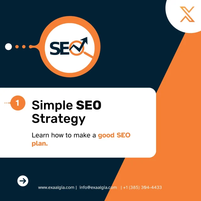 Ready to boost your website's visibility? 🌟 

Check out this simple SEO strategy that’ll help you attract more visitors and improve your sales! Start with keyword research, understand your audience, and create quality content that keeps them coming back. 🚀 

Remember to optimize your pages, build valuable links, and track your progress to keep improving! Let’s make your SEO plan a reality today! 💪✨ 

#Exaalgia #SEO #DigitalMarketing #ContentCreation #WebsiteTraffic #KeywordResearch #AudienceEngagement #WebsiteOptimization #LinkBuilding #Analytics #MarketingStrategy